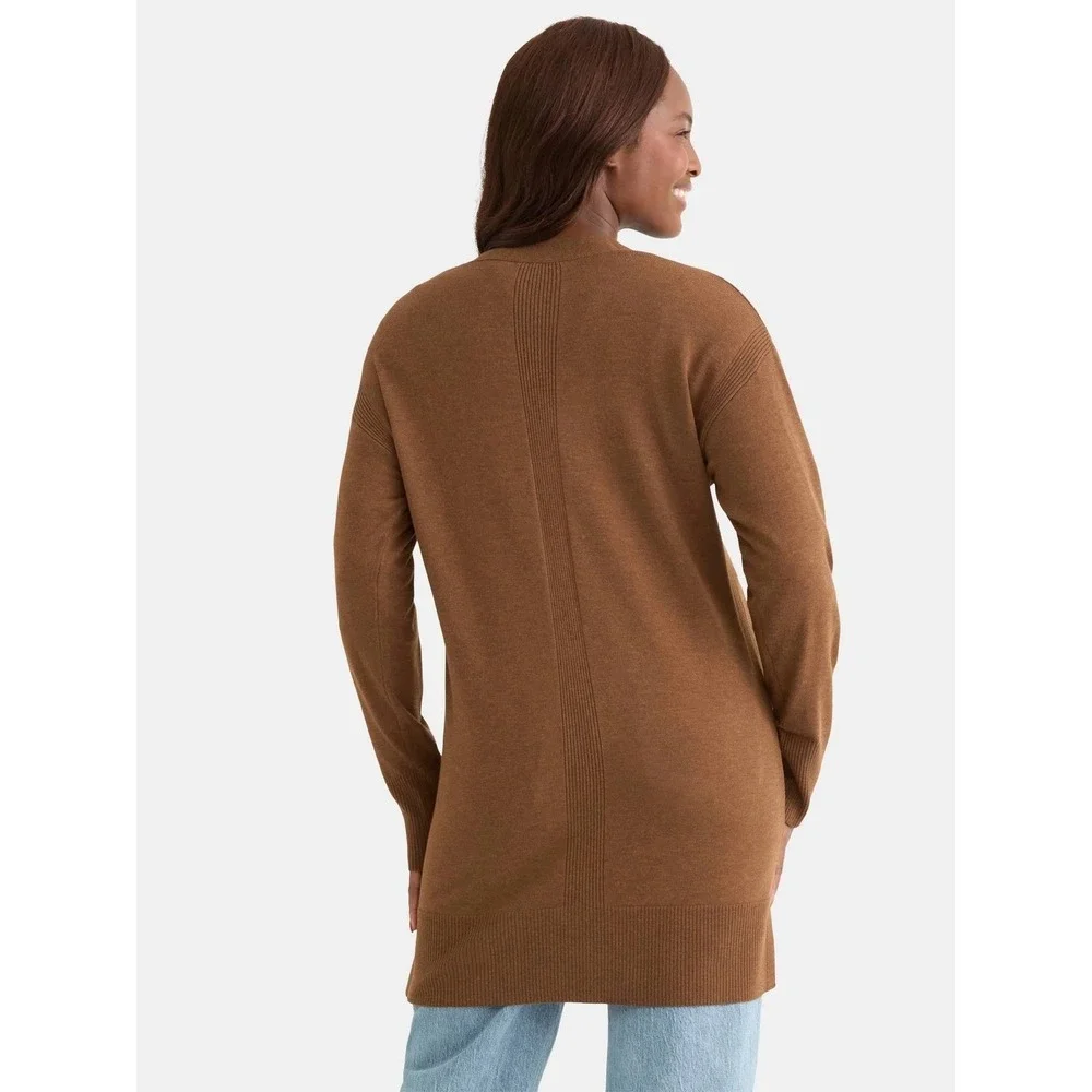 TIME &‎ TRU Classic Cardigan Sweater Plus Sz 22 Warm Coffee Brn Button Front NWT